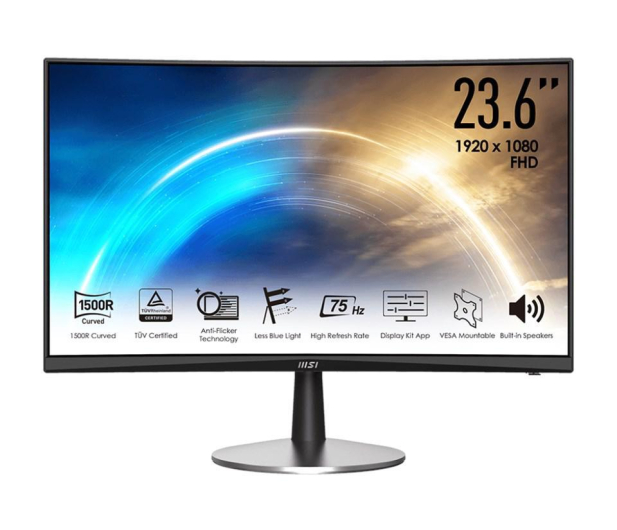 MSI 23.8'' PRO MP242C Czarny - 1079045 - zdjęcie